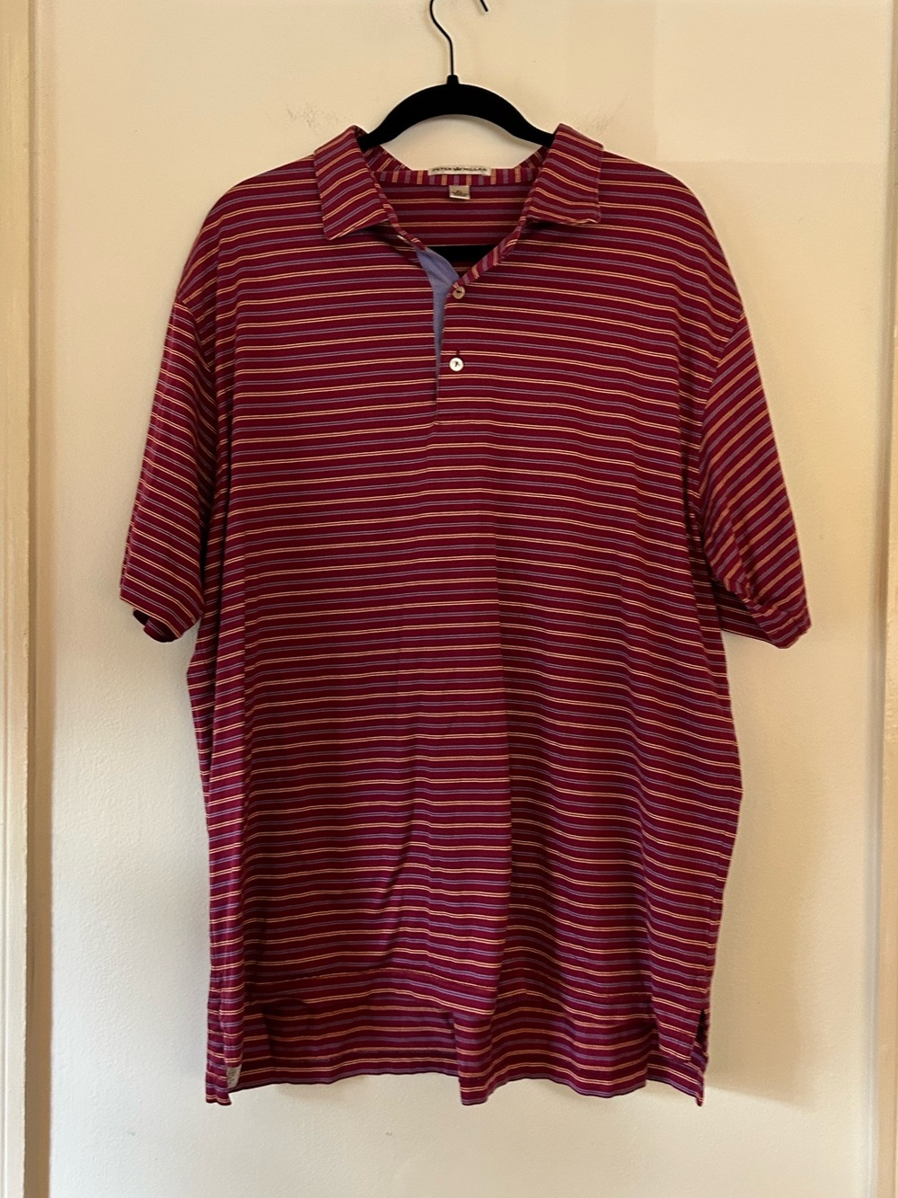 Peter Millar Men’s Red Striped Polo Shirt XL